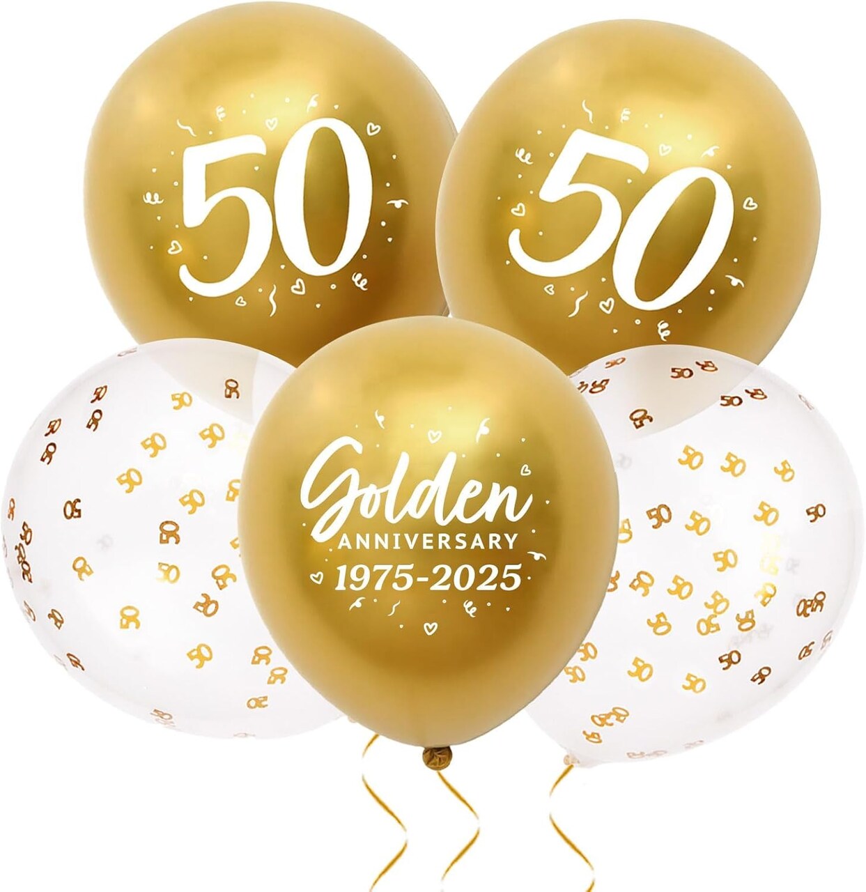24pcs 50th Anniversary Decorations Balloons Gold 50th Wedding Anniversary